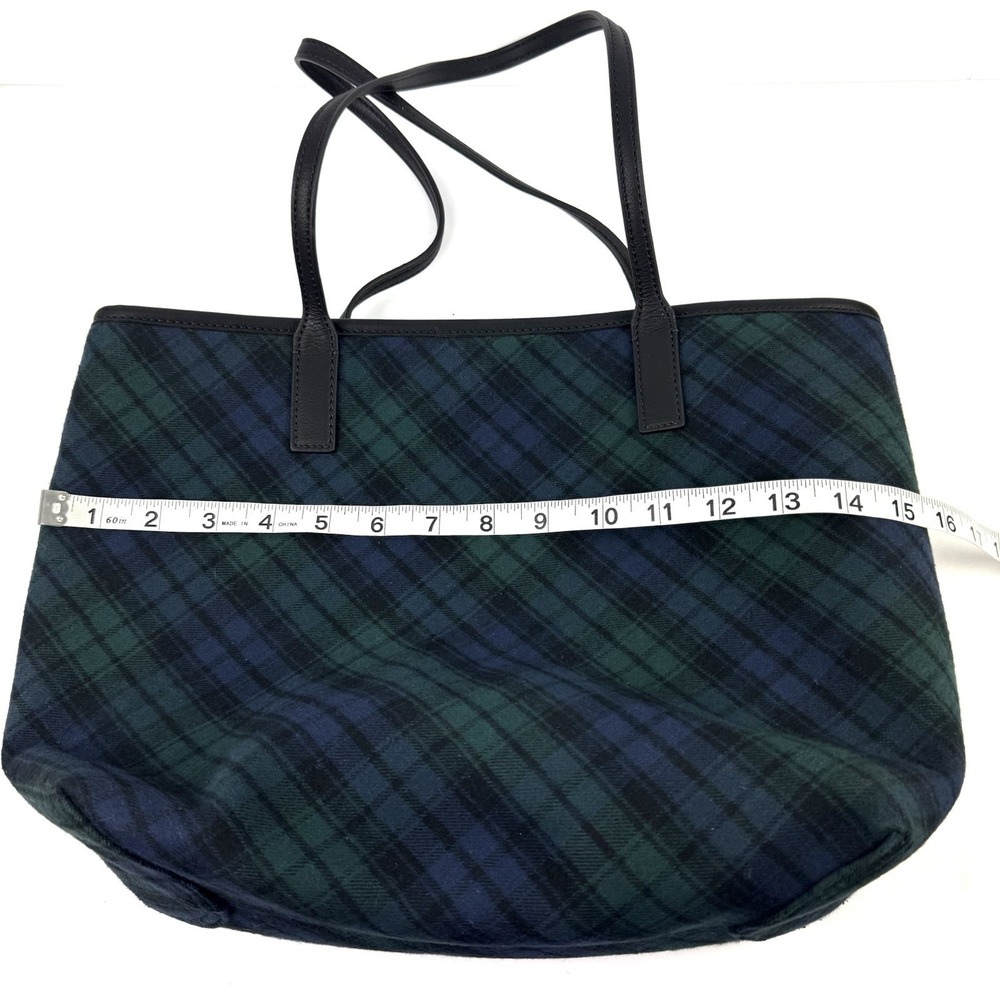 Talbots Tartan Plaid Tote Bag Blue Green Handbag Preppy Everyday Brand New - Picture 12 of 15